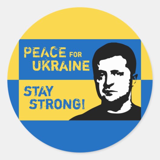 Ukraine – stoppt den sinnlosen Krieg! Ronde Sticker (Voorkant)
