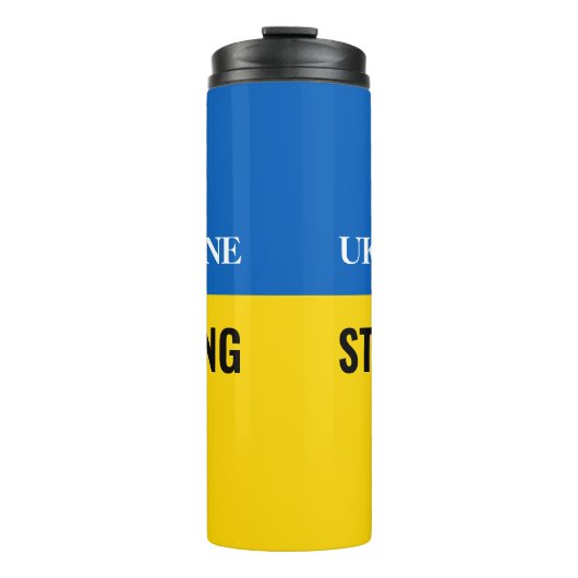 UKRAINE STRONG of je bericht Thermosbeker (Voorkant)