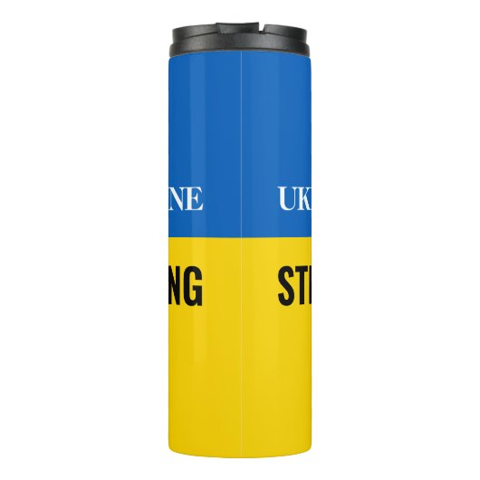 UKRAINE STRONG of je bericht Thermosbeker (Achterkant)