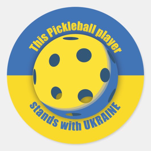 Ukraine Support Ronde Sticker (Voorkant)