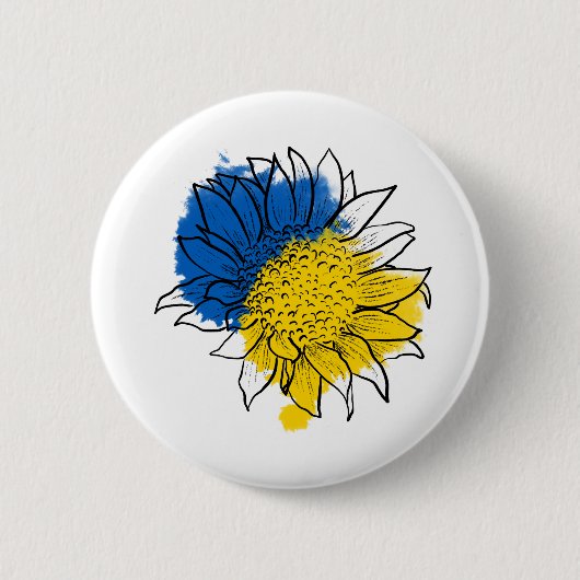 Ukraine Support Sunflower Ronde Button 5,7 Cm (Voorkant)