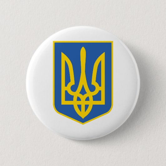 UKRAINE-TRIDENT RONDE BUTTON 5,7 CM (Voorkant)