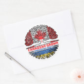 Ukraine Ukrainian Canadian Canada Tree Roots Flag Ronde Sticker (Envelop)