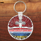 Ukraine Ukrainisch Schweizer Schweiz Baum Wurzel Sleutelhanger (Achterkant)