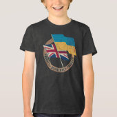 Ukraine-United Kingdom Friendship Emblem Tri-Blend Shirt (Voorkant)