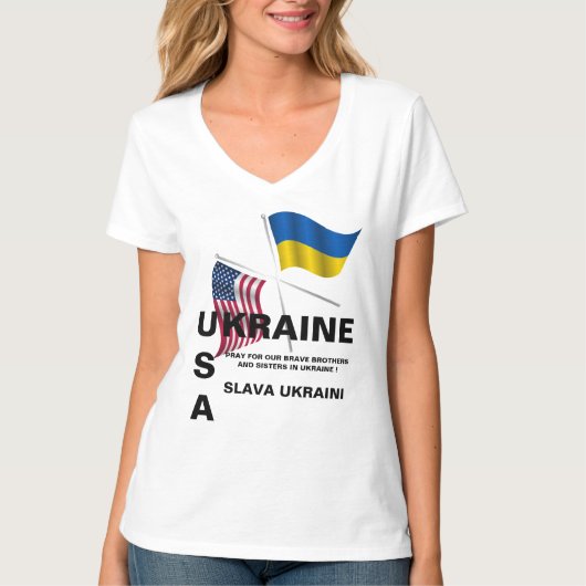UKRAINE USA T-Shirt (Voorkant)