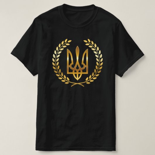 Ukraine Warrior Golden Trident T-Shirt (Design voorkant)