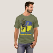 Ukraine Warrior Militaire Soldaat Trident Zelensky T-shirt (Voorkant volledig)
