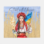 Ukraine Woman Support Drawstring Bag Notitieboek d Fleece Deken (Voorkant (Horizontaal))