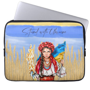 Ukraine Woman Support Drawstring Bag Notitieboek d Laptop Sleeve