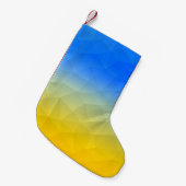 Ukraine yellow blue geometric mesh pattern kleine kerstsok (Voorkant (Hangend))