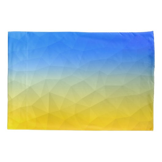 Ukraine yellow blue geometric mesh pattern kussensloop (Achterkant)
