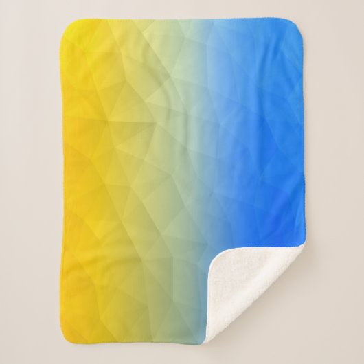 Ukraine yellow blue geometric mesh pattern sherpa deken (Voorkant)