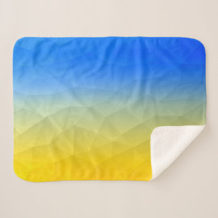 Ukraine yellow blue geometric mesh pattern sherpa deken