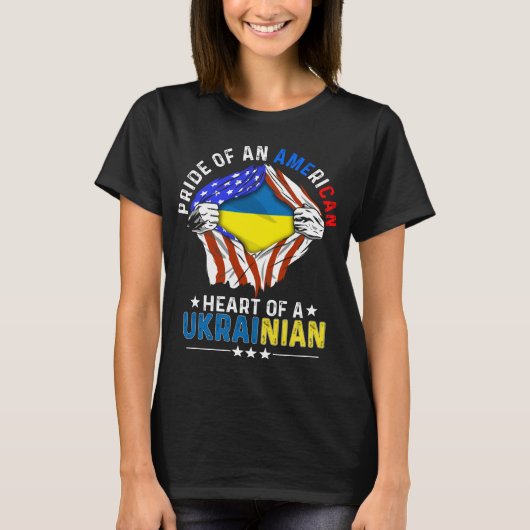 Ukrainian American Foreign Ukraine Flag T-shirt (Voorkant)