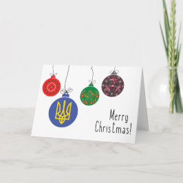 Ukrainian Christmas Card with Ornaments (English) Feestdagen Kaart