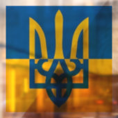 Ukrainian Coat of Arms - Trident I Support Ukraine Raamsticker (Vel 2)