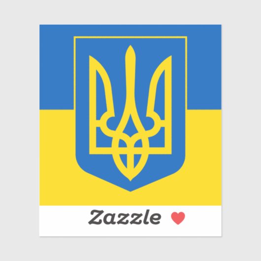 Ukrainian Coat of Arms. Trident. Truzyb.  Sticker (Vel)