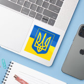 Ukrainian Coat of Arms. Trident. Truzyb.  Sticker (Laptop met iPhone)