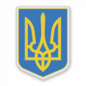 Ukrainian Coat of Arms. Truzyb. I support Ukraine. Sticker (Voorkant)