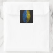 Ukrainian DNA blue yellow fingerprint Vierkante Sticker (Tas)