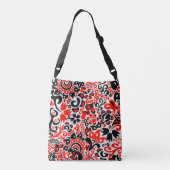 Ukrainian ethnic folk art floral pattern absrtact  crossbody tas (Achterkant)