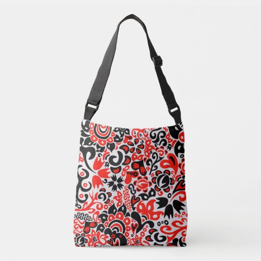 Ukrainian ethnic folk art floral pattern absrtact  crossbody tas (Voorkant)