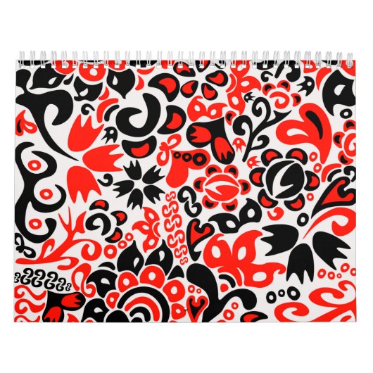 Ukrainian ethnic folk art floral pattern absrtact  kalender (Hoes)