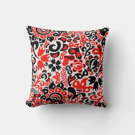 Ukrainian ethnic folk art floral pattern absrtact kussen (Voorkant)