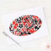 Ukrainian ethnic folk art floral pattern absrtact ovale sticker (Envelop)