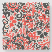 Ukrainian ethnic folk art floral pattern absrtact stenen onderzetter (Voorkant)