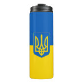 Ukrainian flag. Coat of Arms. We support Ukraine.  Thermosbeker (Voorkant)