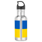 Ukrainian flag. Coat of Arms. We support Ukraine.  Waterfles (Achterkant)