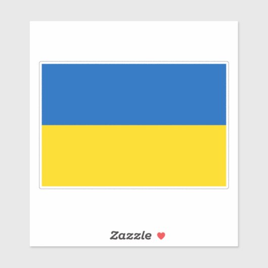 Ukrainian flag. I support Ukraine. Sticker (Vel)