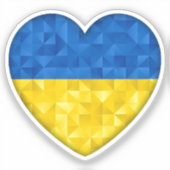 Ukrainian flag. Love to Ukraine. Support. Heart. Sticker (Voorkant)