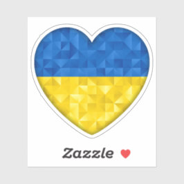 Ukrainian flag. Love to Ukraine. Support. Heart. Sticker