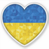 Ukrainian flag. Love to Ukraine. Support. Heart. Sticker (Voorkant)
