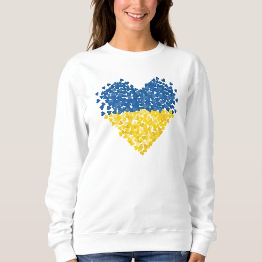 Ukrainian flag. Love to Ukraine. Support.  Trui (Voorkant)