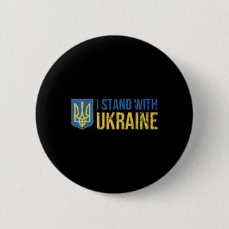 Ukrainian Flag Supporting Ukraine I Stand With Ukr Ronde Button 5,7 Cm