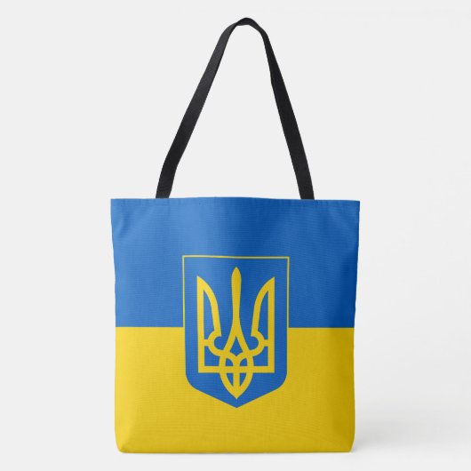 Ukrainian flag with coat of arms tote bag (Voorkant)