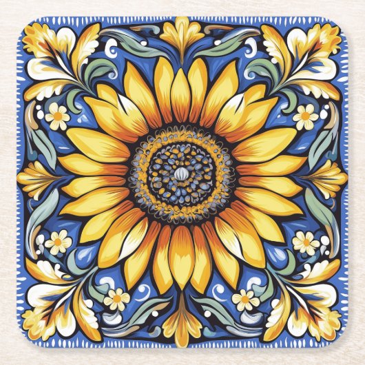 Ukrainian folk art pattern. kartonnen onderzetters (Voorkant)