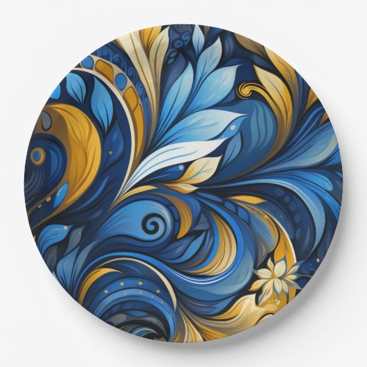 Ukrainian folk art pattern paper plates papieren bordje (Voorkant)