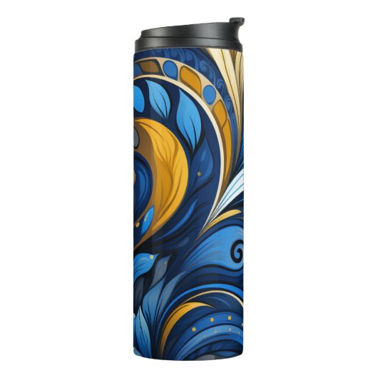 Ukrainian folk art pattern thermosbeker (Gedraaid links)