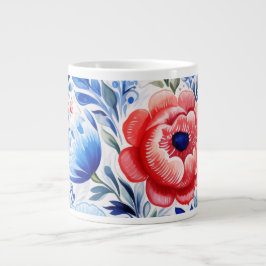 Ukrainian folk art pattern X-Large Coffee Mug Grote Koffiekop