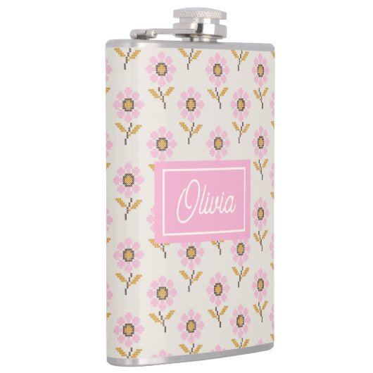 Ukrainian Folk Cross Stitch Floral Pattern Heupfles (Rechts)