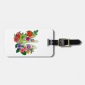 Ukrainian heraldry trident tryzub blooming flowers bagagelabel (Voorkant horizontaal)