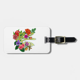 Ukrainian heraldry trident tryzub blooming flowers bagagelabel