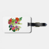 Ukrainian heraldry trident tryzub blooming flowers bagagelabel (Achterkant horizontaal)