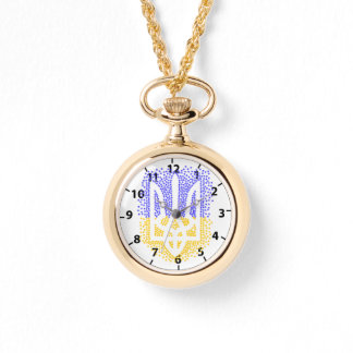 Ukrainian heraldry trident tryzub scattering stars horloge