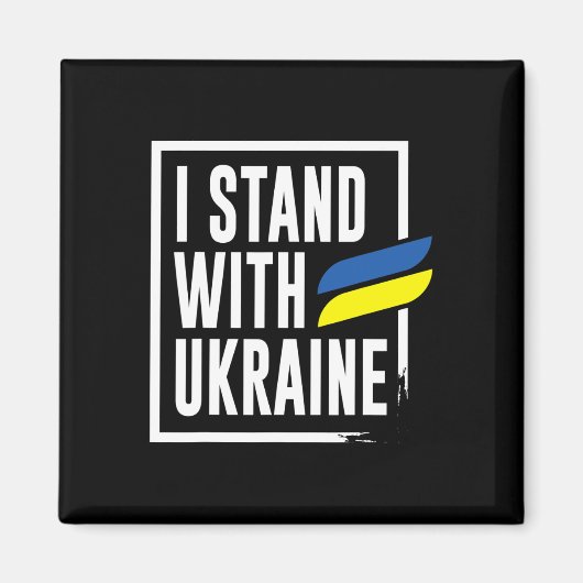Ukrainian I Stand With Ukraine Magneet (Voorkant)